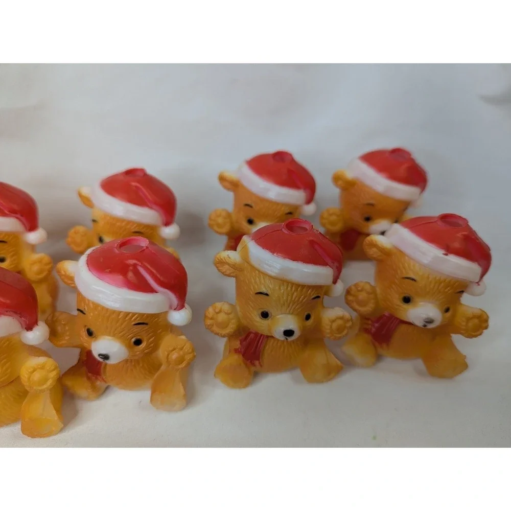 Christmas Teddy Bear String Light Covers Plastic Lot of‎ 10